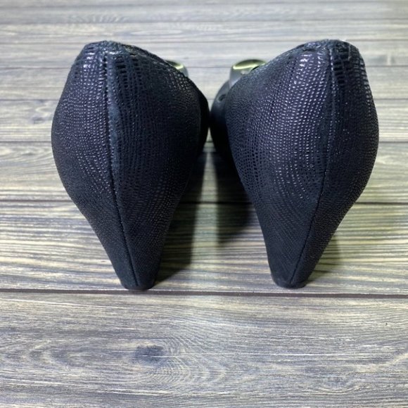 Stuart Weizman Black Covered Wedges - Picture 5 of 8